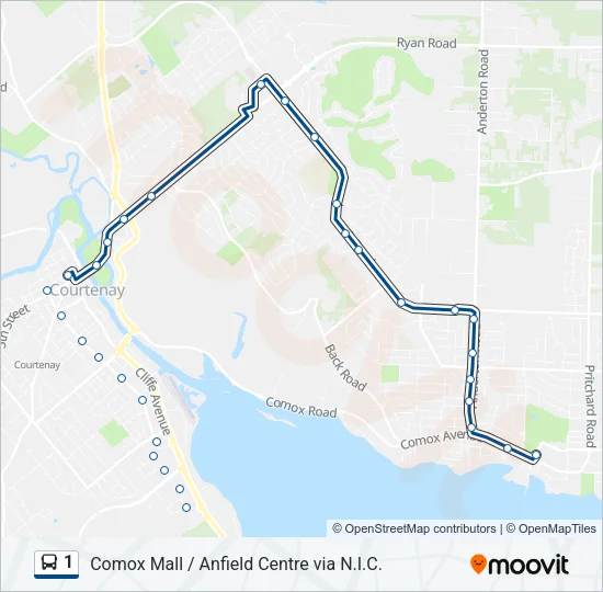 1 Bus Line Map