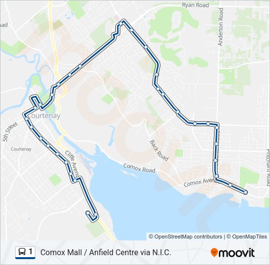 1 Bus Line Map