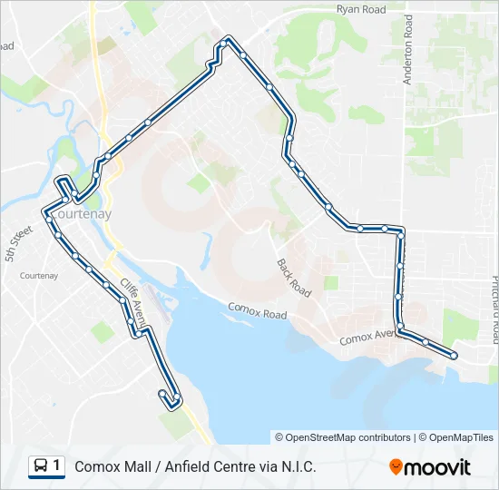1 Bus Line Map
