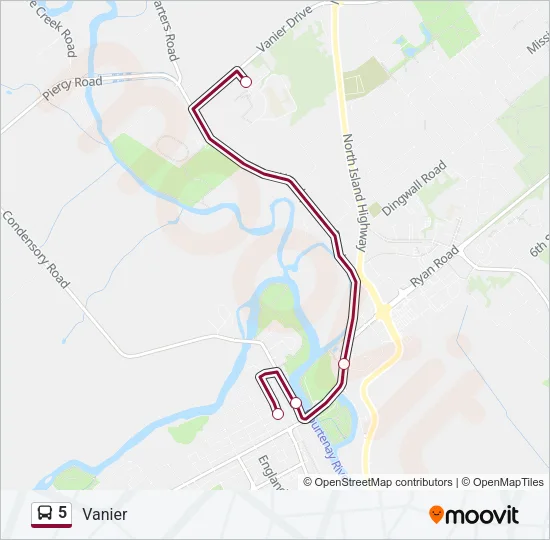 5 Bus Line Map