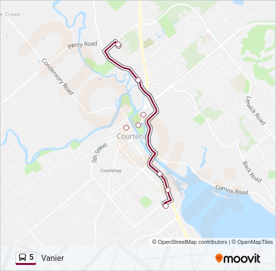 5 Bus Line Map