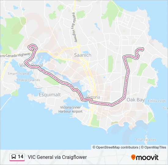 14 Bus Line Map