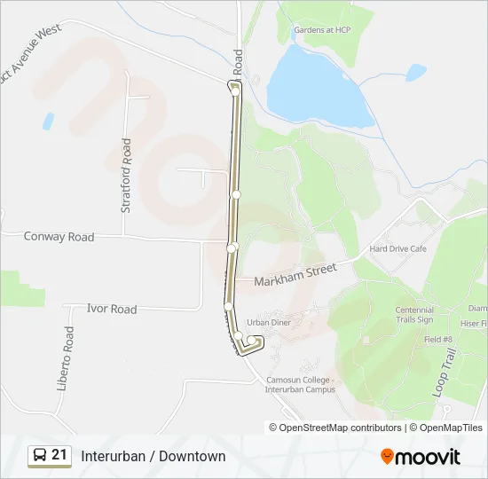 21 Bus Line Map