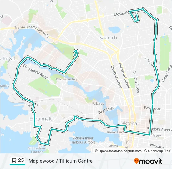 25 Bus Line Map