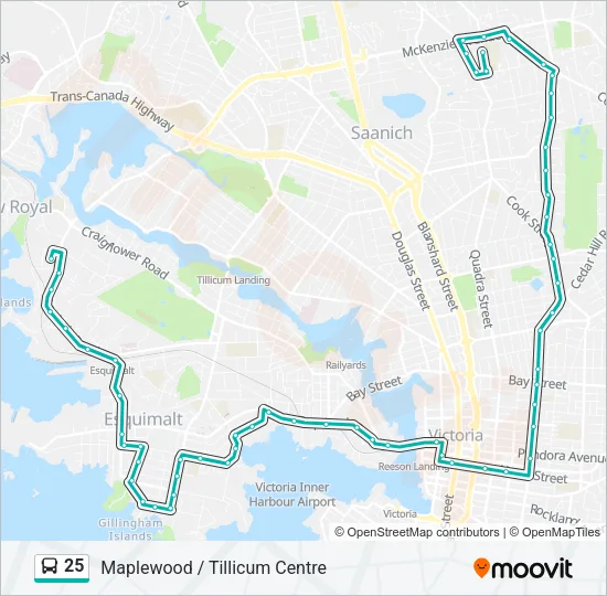 25 Bus Line Map