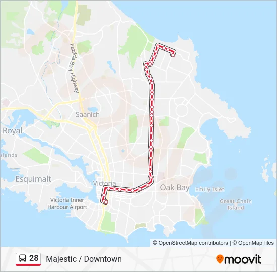 28 Route: Schedules, Stops & Maps - Downtown via Shelbourne (Updated)