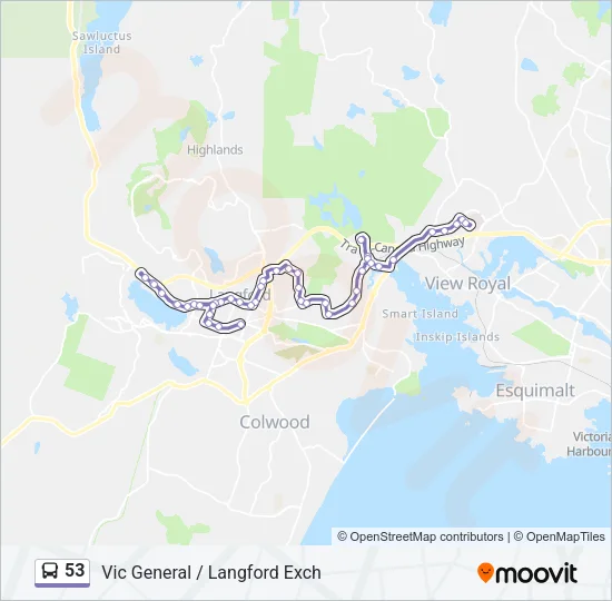 53 Bus Line Map