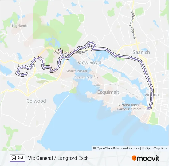 53 Bus Line Map