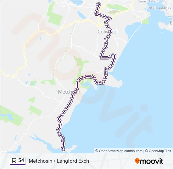 54 Bus Line Map