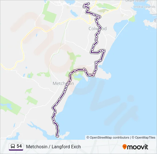 54 Bus Line Map