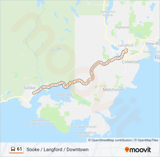 61 Bus Line Map