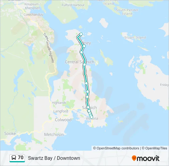 70 Bus Line Map