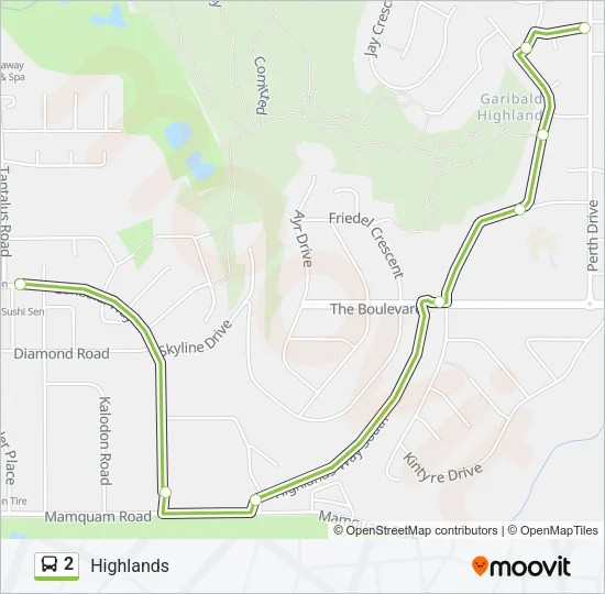 2 Bus Line Map