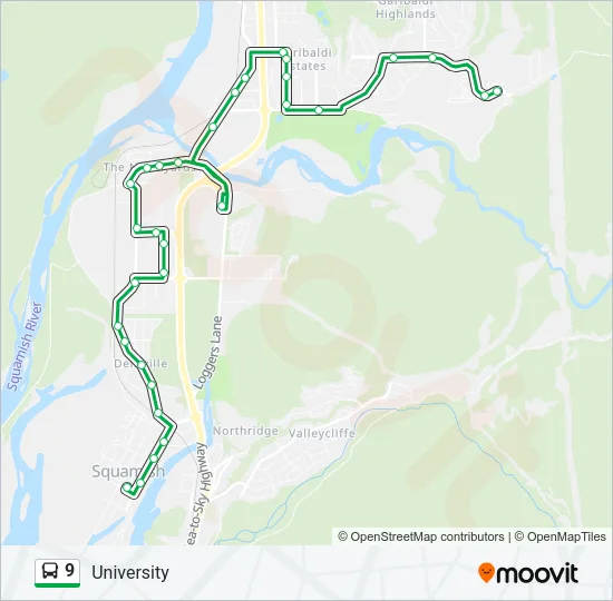 9 Bus Line Map