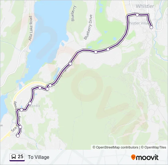 25 Bus Line Map