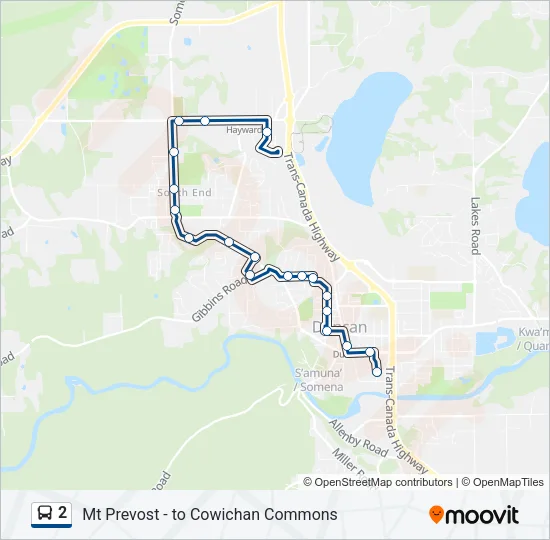 2 Bus Line Map