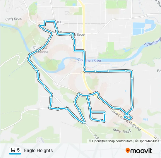 5 Bus Line Map