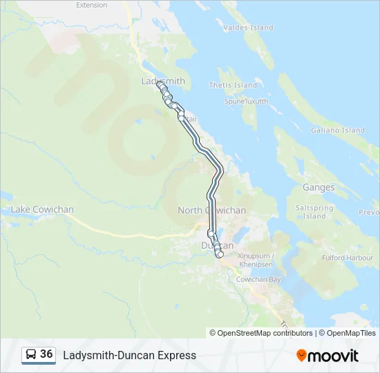 36 Bus Line Map