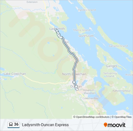 36 Bus Line Map