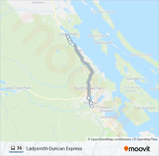 36 Bus Line Map
