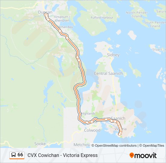 66 Bus Line Map