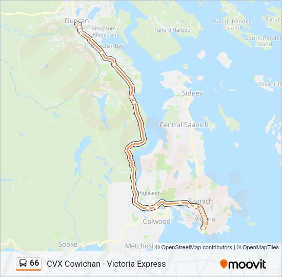 66 Bus Line Map