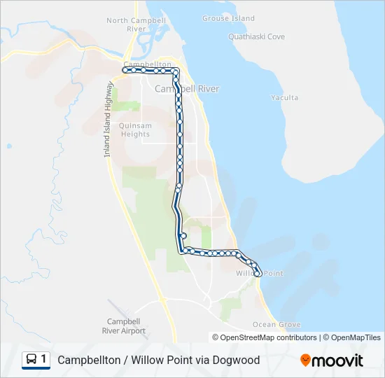 1 Bus Line Map