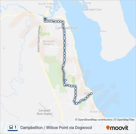 1 Bus Line Map