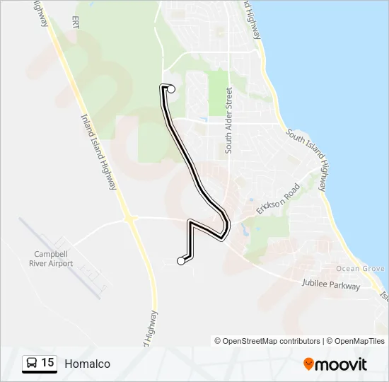 15 Bus Line Map