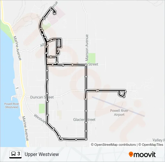 3 Bus Line Map