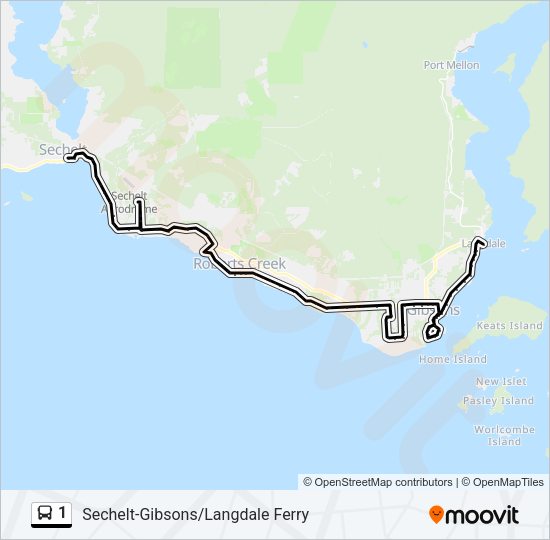 1 Bus Line Map