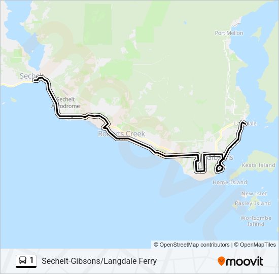 1 Bus Line Map