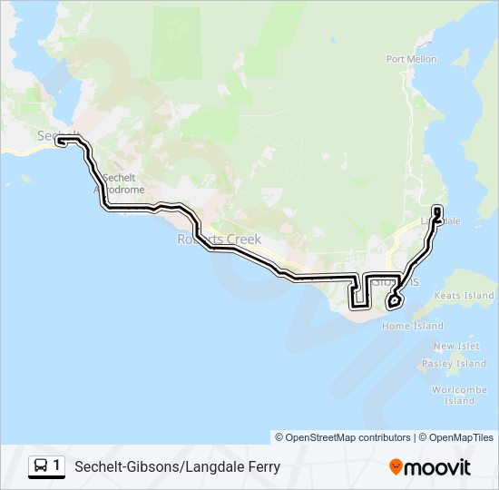 1 Bus Line Map