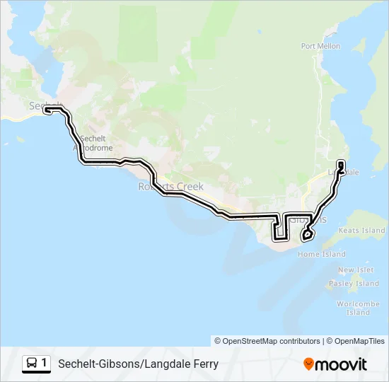 1 Bus Line Map