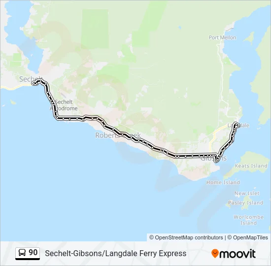 90 Bus Line Map