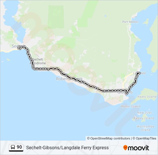 90 Bus Line Map