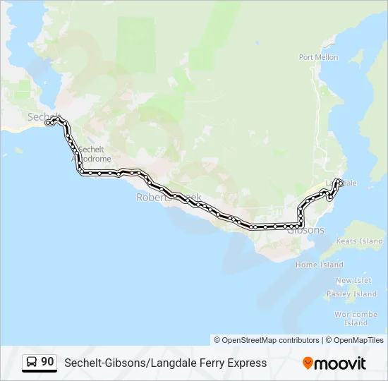 90 Bus Line Map