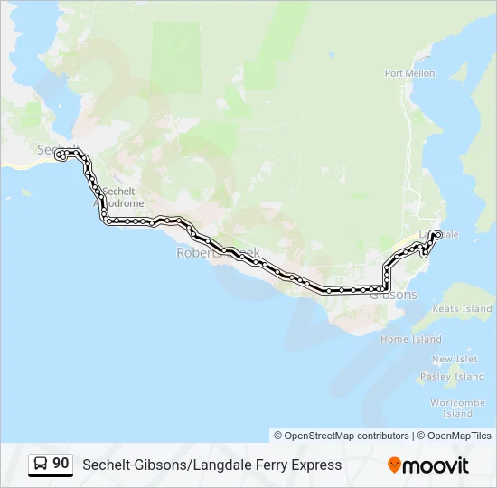 90 Bus Line Map