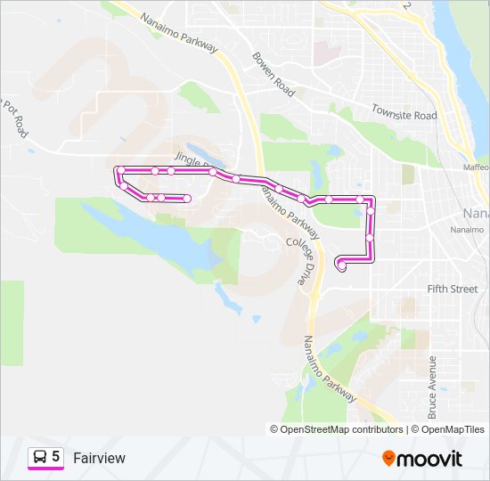 5 Bus Line Map