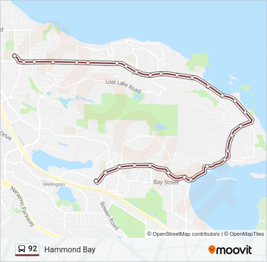 92 Bus Line Map
