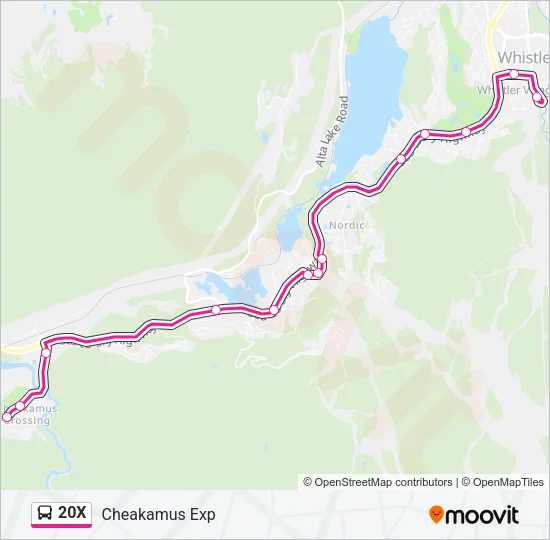 20X Bus Line Map