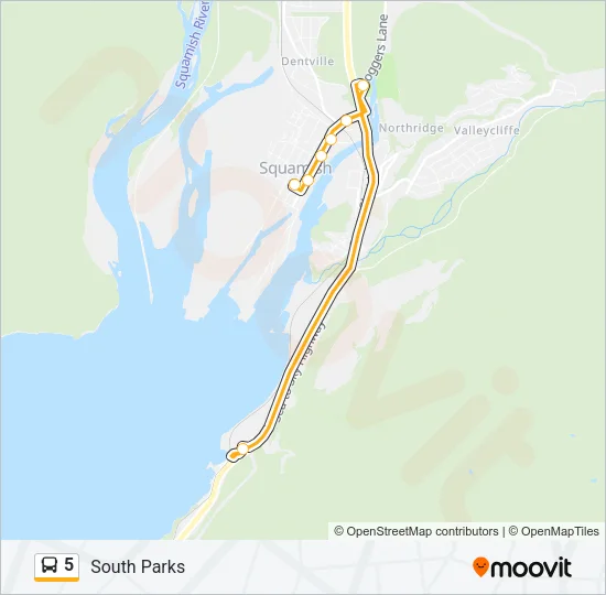 5 Bus Line Map