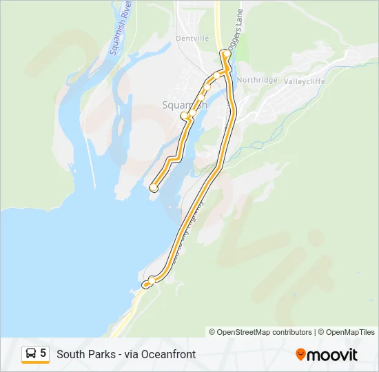 5 Bus Line Map