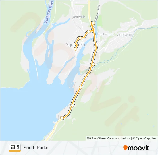 5 Bus Line Map