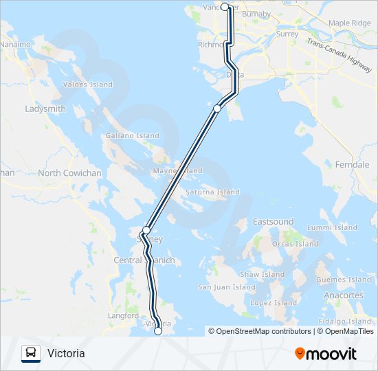 VANCOUVER - VICTORIA Bus Line Map
