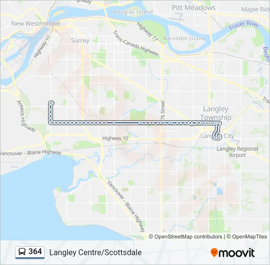 364 Bus Line Map