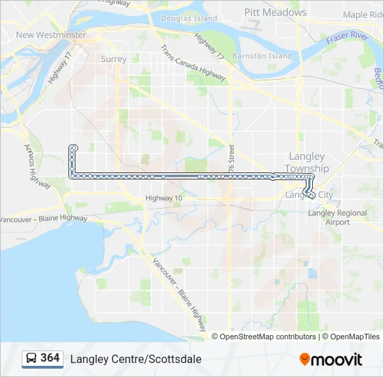 364 Bus Line Map