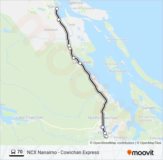 70 Bus Line Map