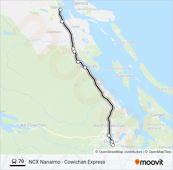 70 Bus Line Map