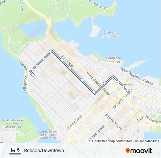 5 Bus Line Map